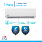 Aire Acondicionado Midea Split De 12,000 BTU Convencional Frío Solo