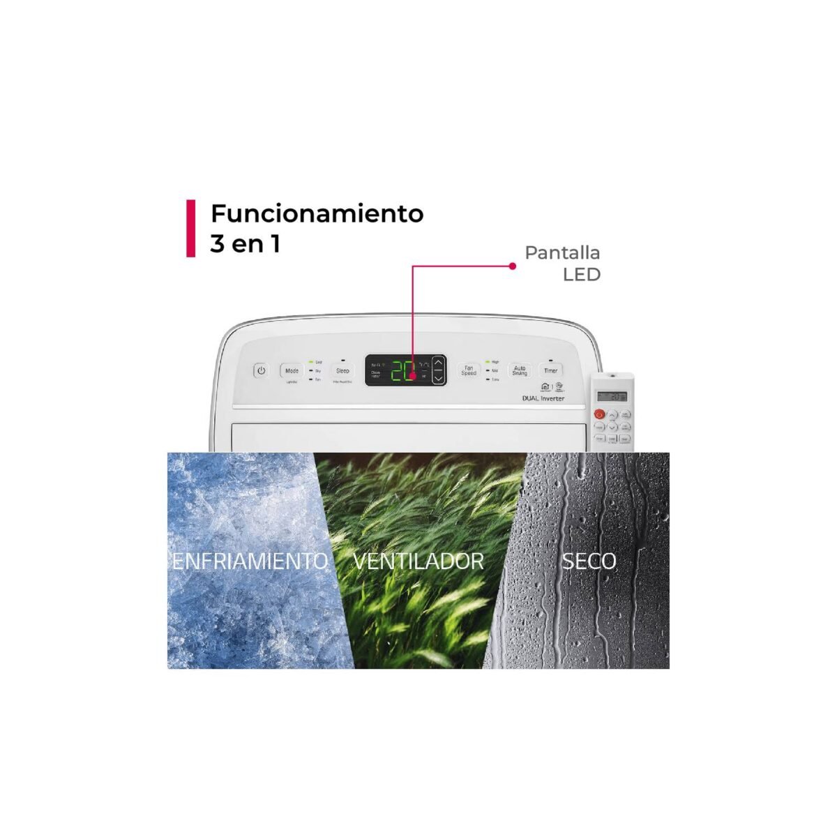 Aire Acondicionado Portatil LG De 14,000 BTU Inverter Frío Solo - Imagen 4
