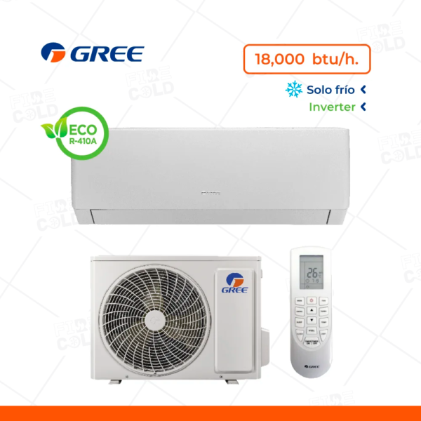 Aire Acondicionado Gree Split Pared de 18,000 BTU/H Inverter Frío Solo