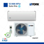 Aire Acondicionado York Split Pared de 12,000 BTU/H ON/OFF Frío Solo