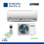 Aire Acondicionado York Split Pared de 18,000 BTU/H Inverter Frío Solo