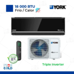Aire Acondicionado York Split Pared de 18,000 BTU/H Triple Inverter Frío/Calor