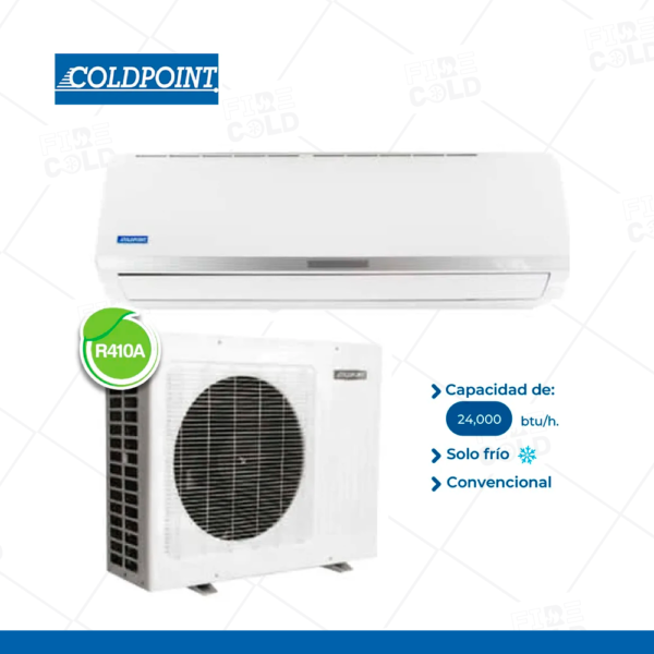 Aire Acondicionado Coldpoint Split Pared de 24,000 BTU/H ON/OFF Frío Solo