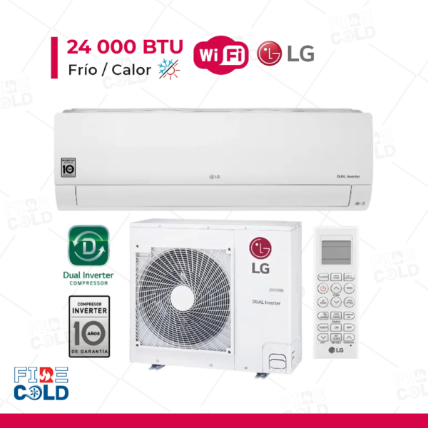 Aire Acondicionado Lg Split De 24,000 BTU/H Inverter Frío/Calor Con Wifi
