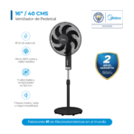 Ventilador de Pedestal Zefiro 16"/40cms Gris
