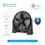 Ventilador de Piso 20"/50cms Negro