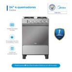 Cocina a gas 24" 4Q Pta Espejo Silver
