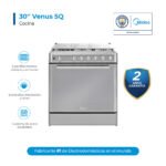 Cocina a gas 30" Venus 5Q Pta Espejo Inox