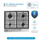 Cocina Empotrable 24"/60cms 40 Acero inoxidable