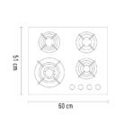 Cocina Empotrable 24"/60cms 40 Vidrio Temp Negro - Imagen 5