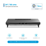 Campana Extractora 24"/60cms 2 Motares Negro