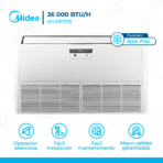 Aire Acondicionado Midea 36,000 BTU Piso Techo Inverter Frío Solo