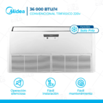 Aire Acondicionado Midea 36,000 BTU Piso Techo On/Off Frío Solo