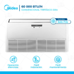 Aire Acondicionado Midea 60,000 BTU Piso Techo On/Off Trifasico 220v